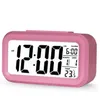 Plastique muet réveil LCD température intelligente mignon photosensible chevet numérique alarmes horloges Snooze veilleuse calendrier SN3318