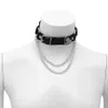 Punk Black PU Leather Heart Clavicle Adjustable Choker Female Colar Rock Harajuku Chain Necklace for Women Goth Jewelry