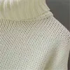 Blsqr Kobiety Turtleneck Solidne Knitting Sweter Panie Latarnia Rękaw Swetry Chic Swetry Topy Y1110