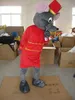 Mascot kostymer Halloween grå och röd mus maskot kostym kläder karneval vuxna