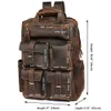 Rugzak Vintage Unisex MVA Echt leer 15 "Laptoptas Multi Pockets School Business Reizen Daypack Large