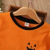 Halloween Kids Clothing Tops Tees Baby Boys Girls Long Sleeve T-shirts Spring Autumn Fashion Middle Child Sweatershirts Pumpkin Pattern Sweaters