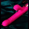 NXYVIBRator 2 i 1 Teleskopisk uppvärmning Dildo Vibrator för Kvinnor G Spot Orgasm Nippel Clit Sucker Lick Sex Toy Shop 1123