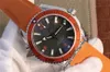 OMF Orange Ceramic Bezel Black Dial Cal 8500 A8500 Automatic Mens Watch Rubber Strap Watches 232.32.46.21.01.001 (عجلة توازن أسود) 2021 Puretime M15