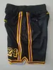 Short de baseball de l'équipe, vêtements de course avec poche zippée, couleur jaune et noir, #8 et #24, taille S-XXL