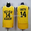 The Fresh Prince of Bel Air Academy #14 SMITH Basketball Jersey YELLOW GREEN BLACK WHITE