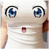 Sommar mode skjorta söta ögon t-shirt kvinnor toppar vita tees kawaii utskrift tjejer kort ärm kläder x0527