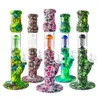 Tuyau de fumée de 12,5 pouces Bangs en silicone Percolateurs Amovibles Plate-forme de dab droite Tuyaux d'eau Bubbler Narguilés 6 bras Dab Rigs avec bol en verre accessoires pour fumer