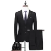 Men 's Suit Two -PieceS Black Blue Suits Brand Blazer Slim Fit Groom Wedding Dress Korean Jacket Pants Trousers Men's & Blazers