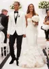 Białe Garnitury Custome Homme Wedding Garnitury dla mężczyzn Formalne Tuxedos Groom Bestmen Terno MSculino Wysokiej Jakości (Kurtka + Pant + Tie + Kamizelka) X0909