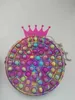 Push Bubble Tie Dye Crown Handväska Barn Vuxen Dimple Toys Pressure Relief Board Controller Crossbody Purse Toy Creativity Popper Bag