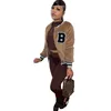 Femmes Fausse Fourrure Baseball Vestes Mode Fil De Broderie En Peluche Survêtement Designer Hiver Hip Hop Zipper Polaire Varsity Manteaux Pour Dames