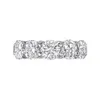 925 SILVER PAVE SETTING FULL ROUND Simulé Diamond CZ ETERNITY BAND ENGAGEMENT WEDDING Stone Rings Taille 56789101112