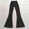 Summer Women Elegant Black Long Flare Pants Sexy Club Party Fashion Bandage Rayon Casual Out Wear Lady Full 210423