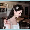 Headbands Jewelryfaceins Kore tarzı denizyıldızı inci s kadınlar için kristal takı kadın saç klipsleri peri saç tokası damla teslimat 2021