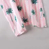 Kvinnors badkläder överdimensionerad strandstil rosa tryck Lös längd Solskyddsmedel Maxi Kimono Cardigan Top Bikini Cover Up Plus Size 2022