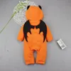 Infant Halloween Pumpkin Hooded Jumpsuit Baby Halloween Party Long Jumpsuit Autumn Winter Warm Infant Designer Clothing 1471 B3