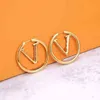 2021 Designer Earrings Fashion Style huggie Jewelry Design Stamp Stainless Steel Gold Plated Stud For Women Party Gifts hoop huggi7575083