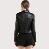Autumn Women Leather Jacket Faux Soft Pink Coats Short Design Slim Pu Motorcycle Outwear 210430