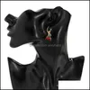 Stud Earrings sieraden Retro Red Crystal Cherry Circle C-vormige diamant kralen oor druppel vrouwen geometrische legering zakelijke stijl oorbel sets del