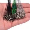 Braid Line 20PCS Anti Morso Filo da pesca in acciaio Leader con accessorio girevole Guinzaglio con anima in piombo 15CM-30CM