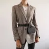 Dames Plaid Herfst 2 Stuk Set Blazer, Hoge Taille Skirt Office Lady Jacket Skirt Suits Verkocht apart Dameskostuums 210730