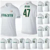 Maglia Miami Hurricanes Polo bianca 1 Mark Walton 5 Andre Johnson Reed Taylor Irvin Lewis Quarterman 82 Ahmmon Richards 86 David Njoku 87 Reggie Wayne