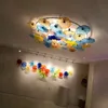 Murano Glass Chandelier Flower Plates Art Lamp Italian Design Home Hotel Decor Hand Blown Pendant Lighting Diameter 60 Inches