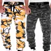 الرجال السراويل البوليستر أنيقة الرجال التمويه فضفاضة تناسب sweatpants قابل للغسل عارضة مرونة الخصر للخارجية