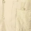 Men's Cross Dyed Guayabera Woven Button-Down Shirt Brand Short Sleeve Embroidered Traditional Cuban Shirt with Revere Collar 2XL 210522