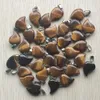 20mm * 15mm Assorted Trendy Bend Heart Natural Stone Charms Pendants För Halsband Tillbehör Smycken Making