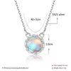 Lekani Aurora Hanger Ketting Halo Crystal Gem S925 Sterling Zilveren Mode Dames Elegante Verjaardag Gift 210621