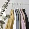 Осень Корейский мода мужская белая рубашка повседневная длинные рукава S розовый хаки черная свободная социальная кнопка 4XL 5XL 210721