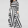 Casual Dresses Oversized Women Maxi Långärmad Golvlängd Plus Size Ladies Spring Autumn Stripes Party Female Vestido