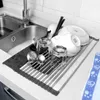 Multifunction Dish Drying Rack Sink Drain Shelf Basket Bowl Sponge Holder Drainer Dryer Tray Kitchen Storage Organizer 211112