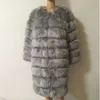 90CM Luxury Women Winter Long Sleeve Faux Fur Coat Jacket Fluffy s Jackets Overcoat Fake Outwear 211220