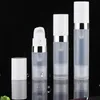 Lege 5 ml 10 ml airless flessen duidelijke vacuüm pomp lotion fles cover cosmetische verpakking buis