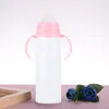 8OZ Großhandel Sublimation Kind Sippy Cup mit Griff isoliert Tragbare Thermos doppeltes Vakuum Baby Milk Cup Kinderflasche 0228