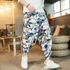 2021 Homens Summer Harem Calças Casuais Streetwear Caráteres Chineses Impressão Europeia Estilo Jogger Grande M-5XL Dropshipping X0723