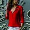 Plus Size Kobiety Bluzka Wiosna Lato Lapel Z Długim Rękawem Pojedynczy Breasted Work Koszula Top Female Casual White Szyfonowe Bluzki 210522