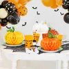 3-color pumpkin paper honeycomb Halloween creative decoration window kindergarten party decoration