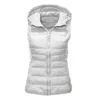 Damesvesten Vrouwen Vesten Winter Down Vest 2021 Ultralight Mouwloze Hooded Warm Jacket Casual Rits Katoen Gewatteerde Jas D5