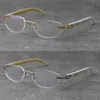 프레임 양질의 진정한 흰색 버팔로 호른 안경 안경 프레임 남성 독서 안경 T8100903 읽기 안경 실버 18K 금속 옵트