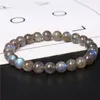 Fili di perline Pietra naturale lucida Labradorite Borda il braccialetto 8mm Bozwana Agate Fascino energetico per le donne Uomini Gioielli Yoga Regali Fawn22