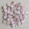 Pendentifs en pierre naturelle en forme de cœur en quartz rose, 15mm, pour la fabrication de colliers et de bijoux