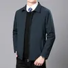 中年のジャケット男性春と秋のスタイルの折りたたみ式襟カジュアルビジネスメンズウェアパパClジャケット