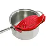 Multifunktions silikon matlagningsverktyg rolig form pott dränering pan silfilm flytande dränering kök colander för pannor krukor # 88313 210626