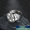 Vintage Mysterious Magic Pentagram Ring Mäns Högkvalitativa Metall Amulet Smycken Fabrikspris Expert Design Kvalitet Senaste Style Original Status