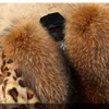 Winter Faux Fur Womens Leopard print coat Plus Size Raccoon Dog Fur Warm Women luxury coats Women loose long sleeve Elegant coat Y0829