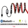 12V Bluetooth Control LED TV Light Waterproof 5050 APP Controller Smart RGB Strip Lights for HDTV Background Decoration Lighting Party Holiday 10M 5M